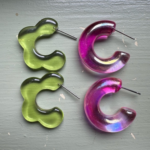 Retro Hoop Earrings – Set of 2 - Picture 1 of 2